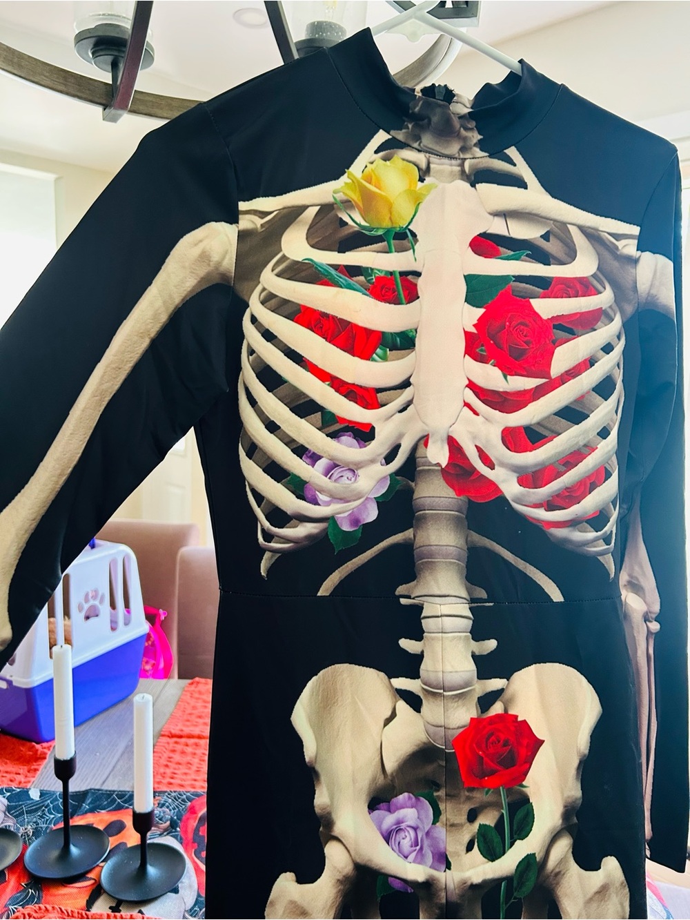 Black Floral Skeleton Kids Costume
